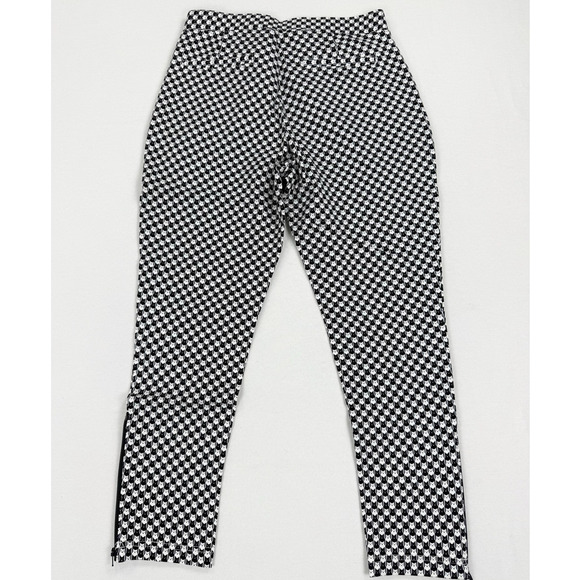 Betabrand Women's Pencil Dress Pant Skinny Leg Medium Petite Black White Cat - Picture 7 of 14